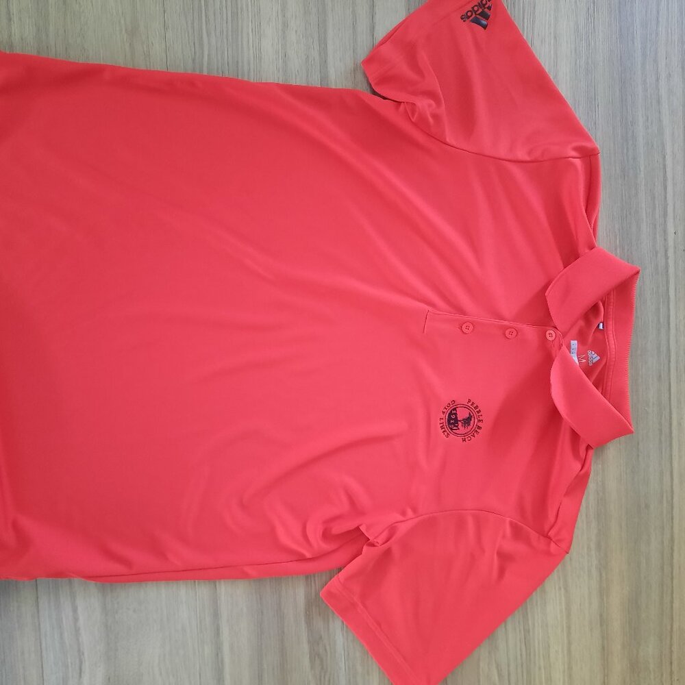 Adidas Pebble Beach Links Red Golf Polo.  Size Medium.  Free Shipping!